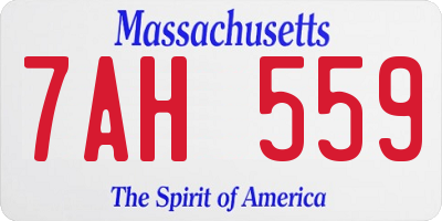 MA license plate 7AH559
