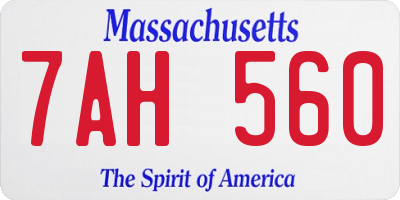 MA license plate 7AH560