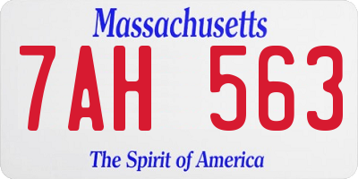 MA license plate 7AH563