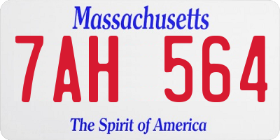 MA license plate 7AH564