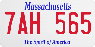 MA license plate 7AH565