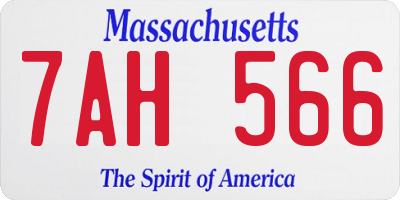 MA license plate 7AH566