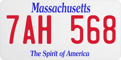 MA license plate 7AH568