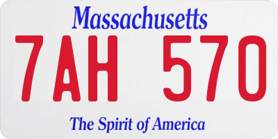 MA license plate 7AH570