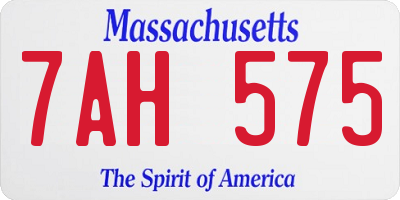 MA license plate 7AH575