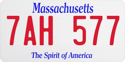 MA license plate 7AH577