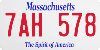 MA license plate 7AH578