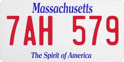 MA license plate 7AH579