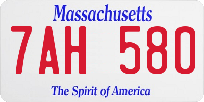 MA license plate 7AH580