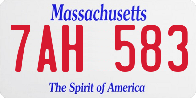 MA license plate 7AH583