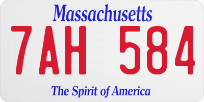 MA license plate 7AH584