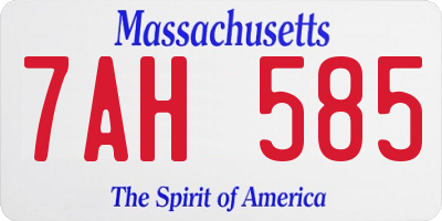 MA license plate 7AH585