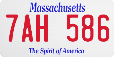 MA license plate 7AH586