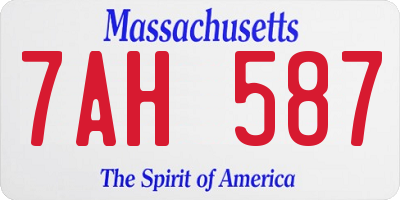 MA license plate 7AH587