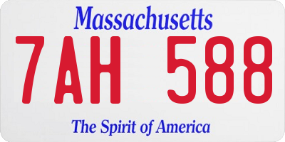 MA license plate 7AH588