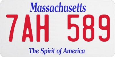 MA license plate 7AH589