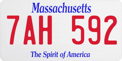 MA license plate 7AH592