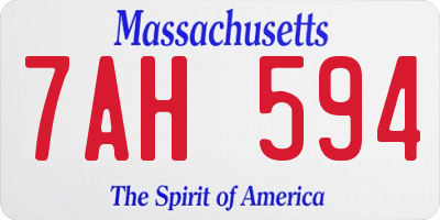 MA license plate 7AH594