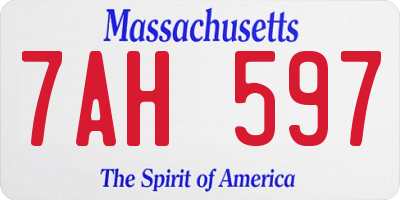 MA license plate 7AH597