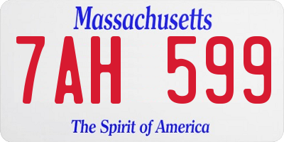 MA license plate 7AH599