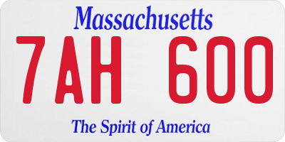 MA license plate 7AH600