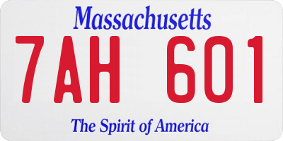 MA license plate 7AH601