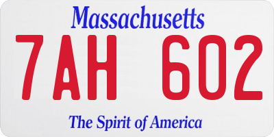 MA license plate 7AH602
