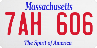MA license plate 7AH606