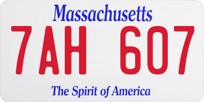 MA license plate 7AH607