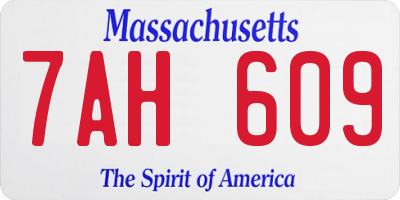 MA license plate 7AH609