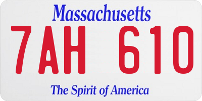 MA license plate 7AH610