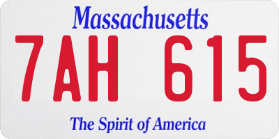 MA license plate 7AH615