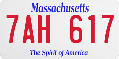 MA license plate 7AH617