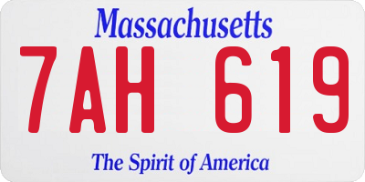 MA license plate 7AH619