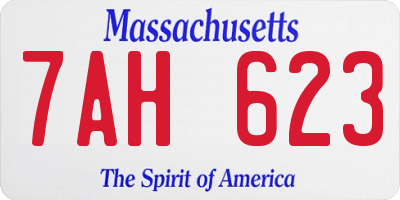 MA license plate 7AH623