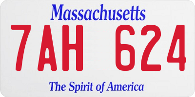 MA license plate 7AH624