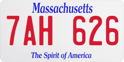 MA license plate 7AH626