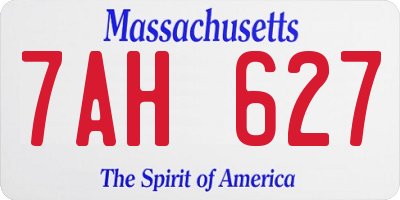 MA license plate 7AH627