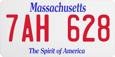 MA license plate 7AH628
