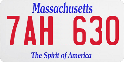 MA license plate 7AH630