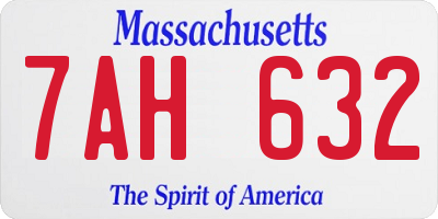 MA license plate 7AH632