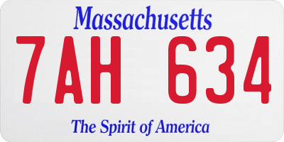 MA license plate 7AH634