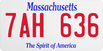 MA license plate 7AH636