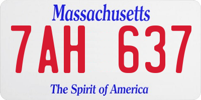 MA license plate 7AH637