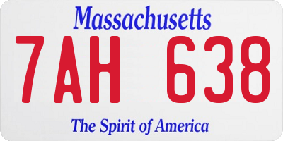 MA license plate 7AH638