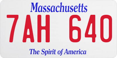 MA license plate 7AH640