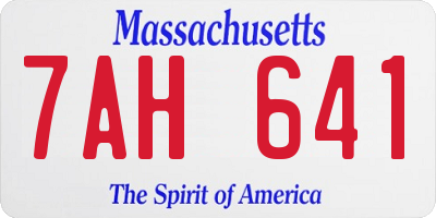MA license plate 7AH641