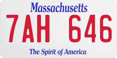 MA license plate 7AH646