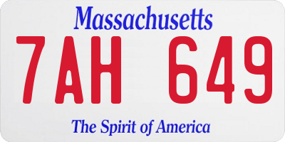 MA license plate 7AH649