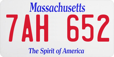 MA license plate 7AH652
